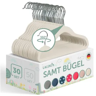 Laleni Kleiderbügel Samt Beige 30 St.