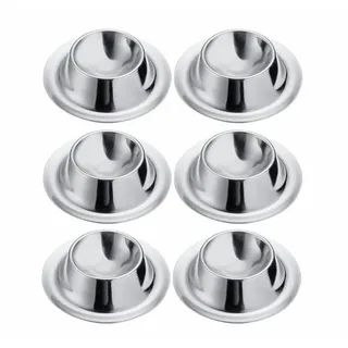 WESTMARK Eierbecher 6 Stk., rund, stapelbar, ø 8,5 cm, Rostfreier Edelstahl, Silber silberfarben