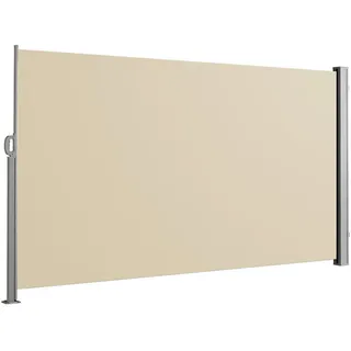 Svita Seitenmarkise ausziehbar Sichtschutz Balkonmarkise Sichtschutz Sonnenschutz UV50+ 280g/m2 300x200 Beige