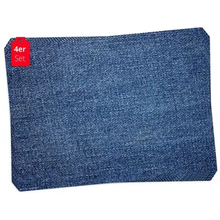 Tischsetmacher Platzset Tischset, Platzset abwaschbar - blauer Jeans Stoff, (aus erstklassigem Vinyl (Kunststoff – BPA-frei), 4-St., 44 x 32 cm - rutschfeste Tischdekoration), Made in Germany