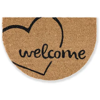 Astra Kokosmatte 'Coco Smart' 40 x 60 cm Welcome Herz braun