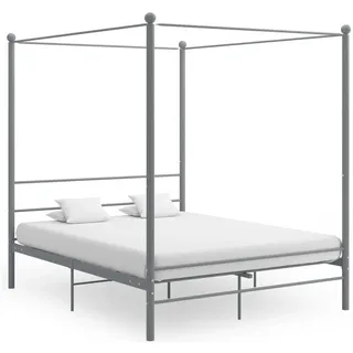 vidaXL Himmelbett 160 x 200 cm Grau