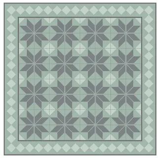 Bilderdepot24 Teppich Vinyl Wohnzimmer Schlafzimmer Flur Küche Fliesen Muster, quadratisch - grün glatt, nass wischbar (Küche, Tierhaare) - Saugroboter & Bodenheizung geeignet grün 160 cm x 160 cm
