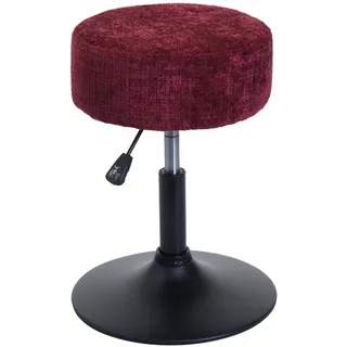 Proregal Hocker Höhenverstellbar und Drehbar Chenille 37 x 45-57 x 37 cm Bordeaux