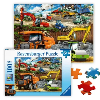Ravensburger Kinderpuzzle 100 XXL Teile - Fahrzeuge auf der Baustelle