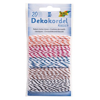 folia Kordeln Deko Klassisch matt weiß -gelb, -rosa, -flieder, -hellblau, -hellgrün 2,0 mm x 5x4,0 m