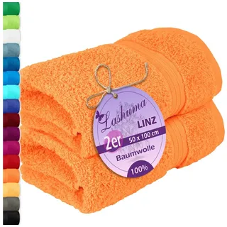 Lashuma Linz Handtuchset 50 x 100 cm orange 2 St.