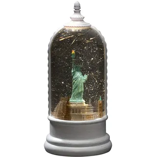 Konstsmide LED Wasserlaterne, "Freiheitsstatue", weiß, wassergefüllt, wählbare Energiefunktion, mit 5h Timer, 1 warm weiße Diode, batteriebetrieben & USB, Innen, 3 x C 1.5V (exkl.) - 4295-200