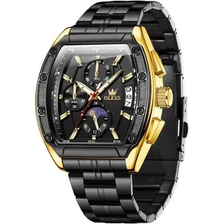 Herrenuhr, 41 mm quadratisches Zifferblatt, Edelstahlarmband, kratzfestes Glas, 30 m wasserdicht, Quarzwerk, modische Businessuhr