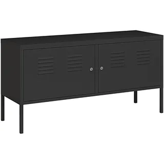 [en.casa] Sideboard Pyhtää 118 x 40 x 60 cm Schwarz