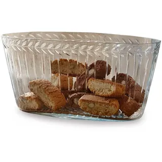 LOBERON Schale Malinda, feine Reliefstruktur, handgearbeitete Qualität, klassischer Charme, spülmaschinenfest, Obstschale, Küchenutensilien, Küchenaccessoire, Glas, klar