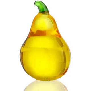 KRISININE Kristall Birne Figuren Sammlerstücke Glas Früchte Dekor für Büro Tischplatte Mittelstück Kunst Glas Briefbeschwerer Glas Früchte Dekoration für Zuhause Küche