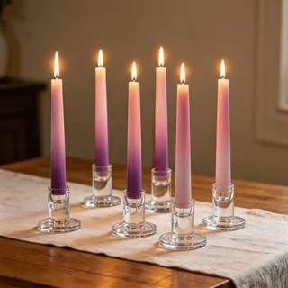 Kerzenständer Glas Kerzenhalter Stabkerze: 6 Stück Stabkerzenhalter Klar Kerzenständer Stabkerzen für Hochzeit Party Tischdeko, Weihnachten Geburtstag Wohnzimmer Deko