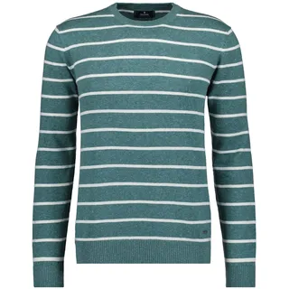 Rundhalspullover RAGMAN, Herren, Gr. 58, grün (grün, 382), 70% Baumwolle 30% Leinen, casual, ohne Ausschnitt, Langarm, Pullover