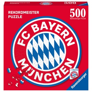 Ravensburger Puzzle 17452 - FC Bayern Logo - 500 Teile FC Bayern München Rundpuzzle für Erwachsene und Kinder ab 14 Jahren