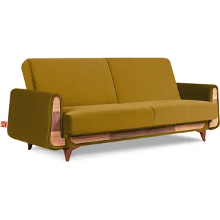 konsimo® Schlafcouch 3-Sitzer Gelb