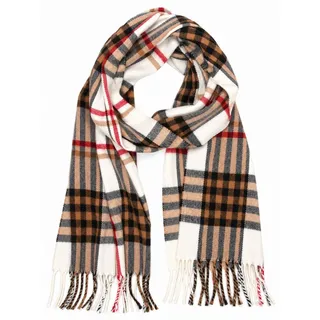 COLLEZIONE ALESSANDRO Wollschal Venedig kuschelweich, mit modernem Karo beige | Gr.: onesize