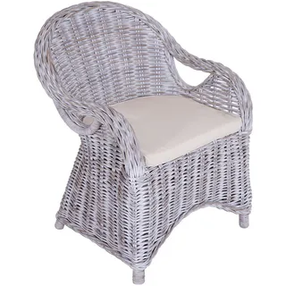 4x RATTANSESSEL KORBSESSEL Roma whitewash KORBSTUHL KORB RATTAN SESSEL STUHL