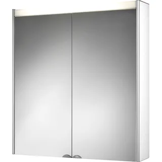 Spiegelschrank JOKEY "Dekor Alu LED" Schränke Gr. B/H/T: 65,4 cm x 72 cm x 15,3 cm, weiß Bad-Spiegelschränke Aluminium, 65,4cm breit