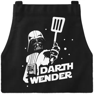 MoonWorks Grillschürze Grill-Schürze für Männer lustig Darth Wender Parodie Fantasy Weltraum, mit kreativem Aufdruck schwarz