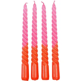 Rex Dip dye Spiralkerzen 4er Set - Pink - Kerze