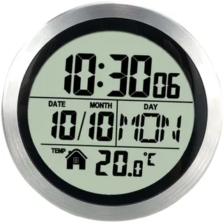 Baoblaze 14,6 cm große Digitale Badezimmer-Wanduhr mit Saugnapf, wasserdichte, leichte Küchenuhr für Duschglas oder Küchenfenster, Aluminiumrahmen