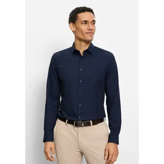 Olymp Businesshemd OLYMP No. Six super slim", Herren, Gr. 39, N-Gr, blau (marine), 64% Baumwolle, 27% Polyester, 9% Elasthan, Hemden,