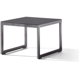 Sieger Loungetisch mit Glasplatte 60x60x44 cm - /Eisengrau - Glas/Aluminium - 60