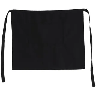 Küchenschürze, Servierschürze, Ölbeständig, Unisex, Kurze Größe Mit Tasche, Schwarze Polyesterschürze, Geeignet Für Die Gastronomieküche, Gürtellänge Ca. 85 Cm.