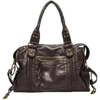 LLIDDAMES Vintage City Bag Damen PU Leder Handtasche Groß Shopper Tasche Hobo Bag Schultertasche Arbeitstasche Uni Leder-Tragetasche Für Damen, Für Arbeit Schule Reisen(Coffee,37 * 12 * 28cm) - 37*12*28cm