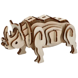 Meinposten 3D-Puzzle 3D-Puzzle Holz Natur Afrika Zoo 3D Holzpuzzle, Puzzleteile beige|braun 4.3 cm x 10.7 cm x 6.3 cm