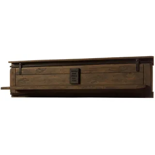 MASSIVMOEBEL24.DE Wandregal Mango 140x25x38 braun lackiert RAILWAY #489 - 2 Jahre Gewährleistung - mind. 14 Tage Rückgaberecht - Braun