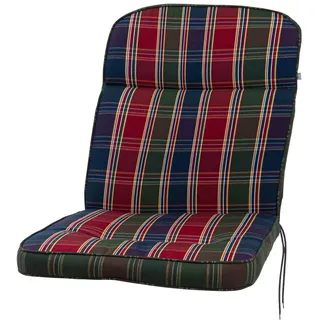 KETTtex 8699 Auflage Niederlehner Kreta rot-blau-grün kariert 100x50x7 cm Dralon Sitzpolster