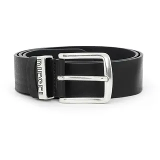 DIESEL Herren Gürtel - B-VISIBLE, Leder, Metall Dornschließe, Logo-Prägung Schwarz / 105 cm
