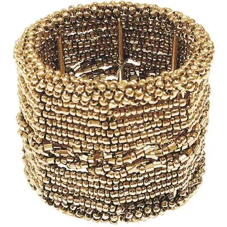 Ambia Home Serviettenring, Gold, Metall, Glas, rund, 4 cm, Handmade in India, Wohntextilien, Tischwäsche, Stoffservietten