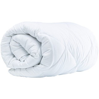Komfortec Winterdecke 155x220 cm, 440 GSM, warme Bettdecke für Winter, Decke Antiallergisch Blanket, Weiß