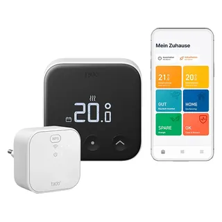 tado° X Starter Kit Smartes Thermostat für Fußbodenheizung und Einzelraumsteuerung 6 St. Schwarz/Weiß