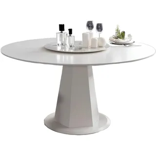 JV Möbel Runder Esstisch 150 x 79,5 cm weiß