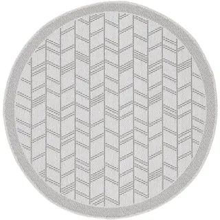 carpetfine Teppich Boho 102, rund, Höhe: 4 mm, robustes Flachgewebe, Sisal Optik, für Außenbereich beige Ø 90 cm x 4 mm