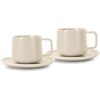 Tchibo - 2 Kaffeetassen mit Untertassen, Beige