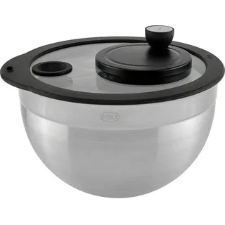 Rösle Salatschleuder, Metall, 5,4 L, bauchig, 27x25.5x18.5 cm, lebensmittelecht, Kochen, Küchenhelfer, Salatschleuder