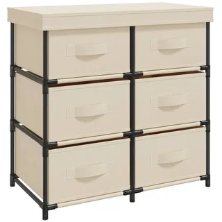 vidaXL Lagerschrank mit 6 Schubladen 55×29×55 cm Creme Stahl