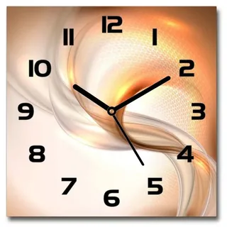 Tulup Uhr Wanduhr aus Glas Glasbild Glasuhr Gehärtetes Abstrakter 30 cm x 30 cm