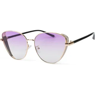 styleBREAKER Sonnenbrille Cateye Sonnenbrille mit Glitzer Side Shield (1-St) goldfarben|lila