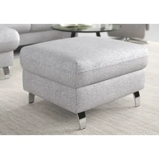 Stauraumhocker SIT & MORE "Grenoble", silber, B:66cm H:48cm T:76cm, Hocker, mit Stauraum und satinierten Füßen
