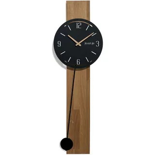 Wanduhr Aus Holz Mit Pendel, Naturschwarz