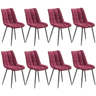 WOLTU Esszimmerstühle 8er Set, Küchenstühle gepolstert mit Rückenlehne