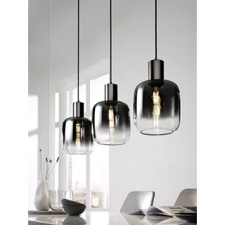 CASANOVA SVENJA 3-flg. 95 cm rund schwarz Metall Rauchglas