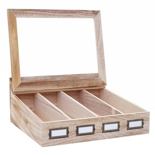 Mendler Besteckkiste HWC-C25, Holzbox mit Deckel Besteckkasten, Paulownia 17x37x33cm ~ naturbraun