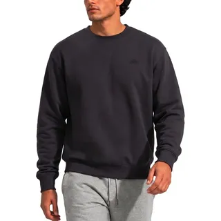 Iron Mountain Herren Sweatshirt Fleece – Pullover Baumwollmix Rundhals Langarm, Workwear Sweatshirt Leicht Warm für Freizeit Arbeit Alltag Winter (Holzkohle Mergel, L)